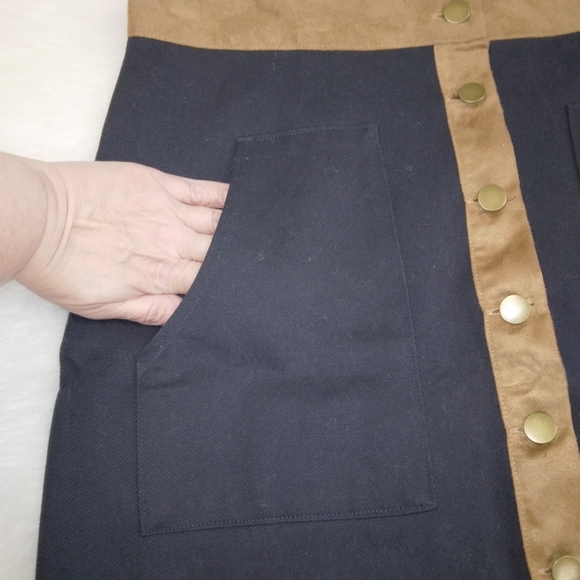 SKIRT Primark Atmosphere Button Front Skirt, Black and Tan, NWT - Picture 3 of 9